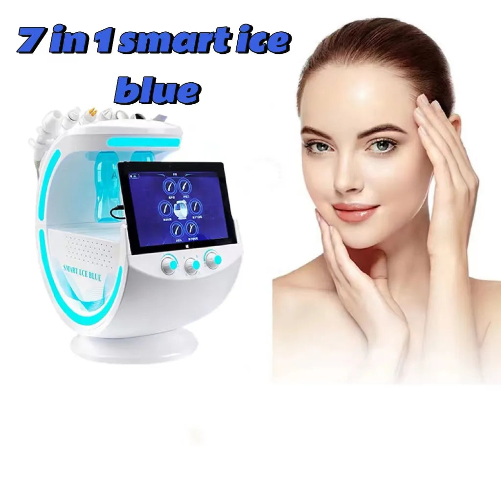 Welocity Professional 7 in 1 Intelligent Multifunctional Oxygen Facial Machine Skin Management System smart ice blue skin analyzer Hydro MicroDermabrasion Hydra Facial Machine Aqua Peel Diamond Peeling Beauty Equipment deep cleansing machine For Clinical