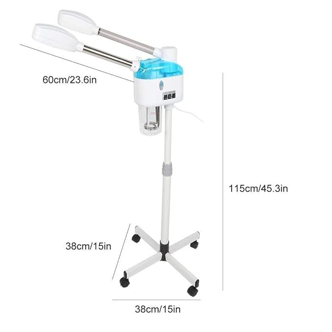 Welocity Professioanl 2 in 1 Hot & Cold Facial Steamer Machine,800W, Hot Mist Cold Mist,Double Tube,Ozone Vaporizer Facial Steamer For Home Beauty Salon Spa