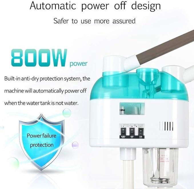 Welocity Professioanl 2 in 1 Hot & Cold Facial Steamer Machine,800W, Hot Mist Cold Mist,Double Tube,Ozone Vaporizer Facial Steamer For Home Beauty Salon Spa