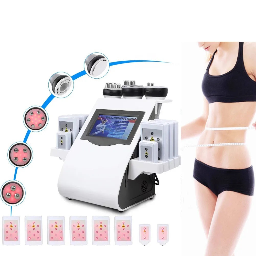 Welocity Professional 6 in 1 Body Lipo Cavitation Machine, Lipo Cavitation for Fat Removal | Skin Tightening Machine, Body Skin Light Spa Care